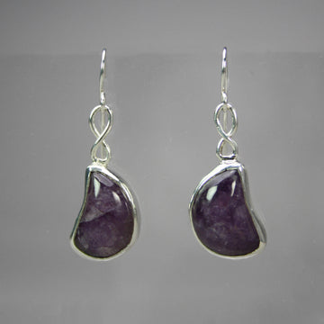 Ann Fillmore artwork 'Amethyst crescent earrings' at Gallery78 Fredericton, New Brunswick