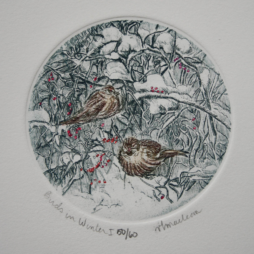 Vicki MacLean artwork 'Birds in Winter I' at Gallery78 Fredericton, New Brunswick