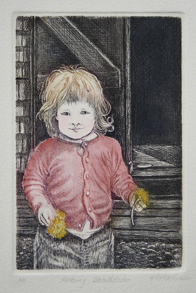 Vicki MacLean artwork 'Picking Dandelions' at Gallery78 Fredericton, New Brunswick