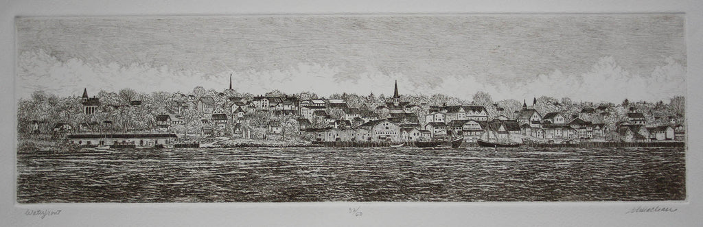 Vicki MacLean artwork 'Waterfront - Lunenberg (Sepia)' at Gallery78 Fredericton, New Brunswick