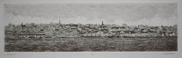 Vicki MacLean artwork 'Waterfront - Lunenberg (Sepia)' at Gallery78 Fredericton, New Brunswick