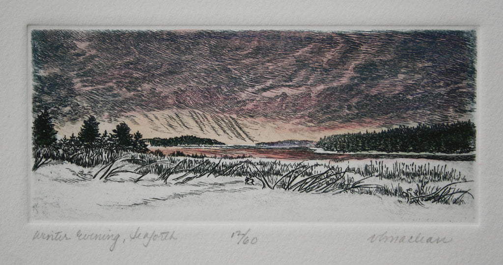 Vicki MacLean artwork 'Winter Evening, Seaforth' at Gallery78 Fredericton, New Brunswick