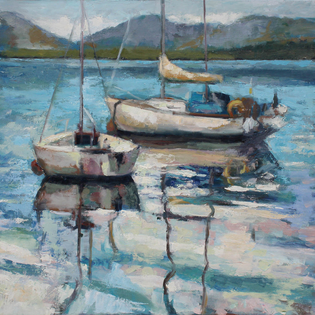 Amber Leger artwork 'Sailboat Reflections' at Gallery78 Fredericton, New Brunswick