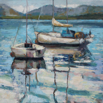 Amber Leger artwork 'Sailboat Reflections' at Gallery78 Fredericton, New Brunswick
