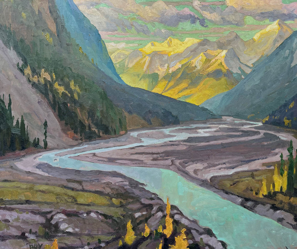 Réjean Roy artwork 'Kicking Horse River' at Gallery78 Fredericton, New Brunswick
