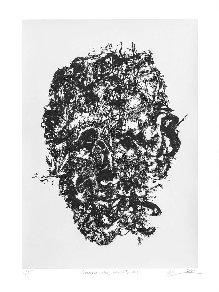 Alan Grabelsky artwork 'Ceremonial Masks #1' at Gallery78 Fredericton, New Brunswick