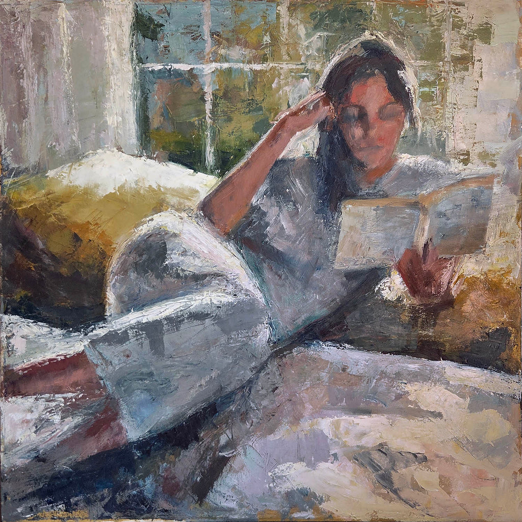 Amber Leger artwork 'A Good Read' at Gallery78 Fredericton, New Brunswick