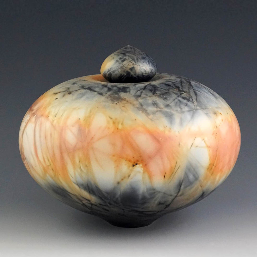 Judy Blake artwork 'Saggar-Fired Lidded Vessel' at Gallery78 Fredericton, New Brunswick