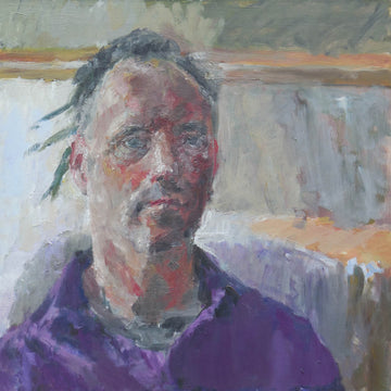 Stephen May artwork 'Self Portrait with Green Spikes' at Gallery78 Fredericton, New Brunswick