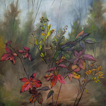 Amber Young artwork 'Red Leaves' at Gallery78 Fredericton, New Brunswick