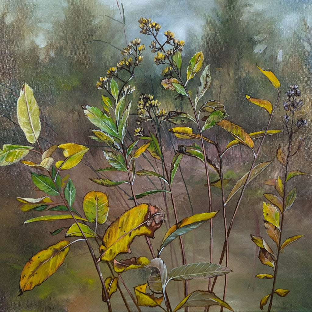 Amber Young artwork 'Yellow Leaves' at Gallery78 Fredericton, New Brunswick