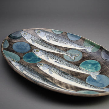 Marla Benton artwork 'Mackerel Design: Large Oval Platter' at Gallery78 Fredericton, New Brunswick