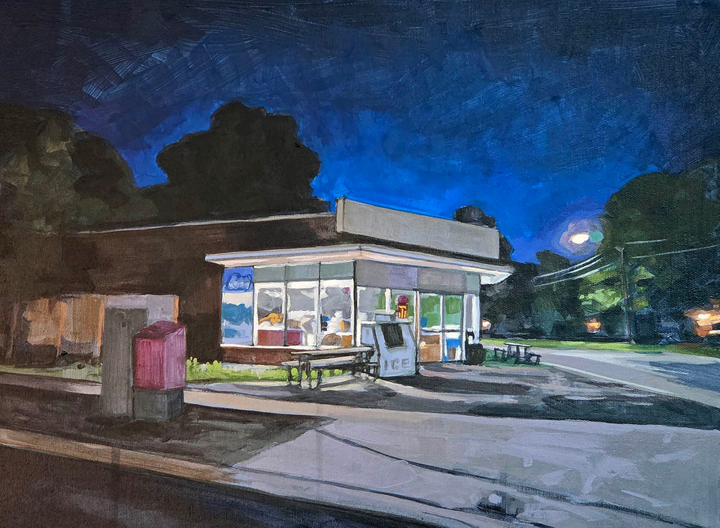 Sarah Sackville artwork 'Corner Market' at Gallery78 Fredericton, New Brunswick