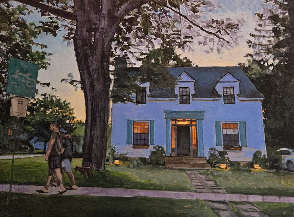 Sarah Sackville artwork 'Blue Shutters' at Gallery78 Fredericton, New Brunswick