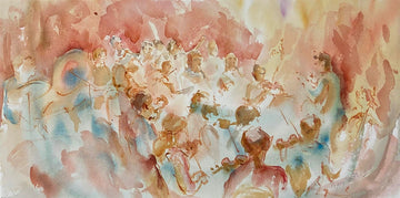 Peggy Smith artwork 'John Rapson Conducts SNB' at Gallery78 Fredericton, New Brunswick