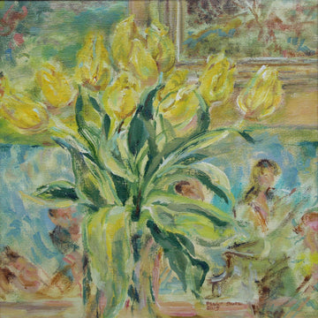 Peggy Smith artwork 'Tulips in the Studio' at Gallery78 Fredericton, New Brunswick