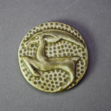 Deichmann Pottery artwork 'Medallion, Brown Goofus' at Gallery78 Fredericton, New Brunswick
