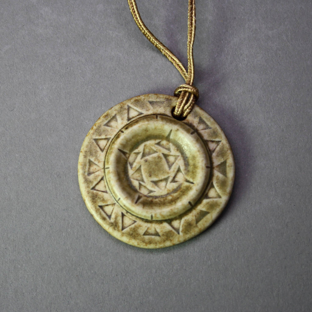 Deichmann Pottery artwork 'Pendant, Brown Geometric' at Gallery78 Fredericton, New Brunswick