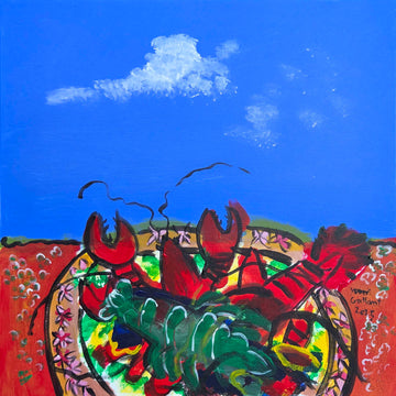 Yvon Gallant artwork 'Ce que j'aime manger: homards' at Gallery78 Fredericton, New Brunswick
