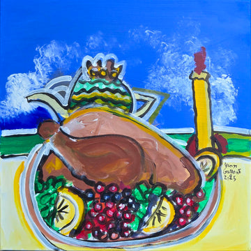 Yvon Gallant artwork 'Ce que j'aime manger: dinde de Noël' at Gallery78 Fredericton, New Brunswick