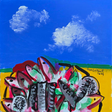 Yvon Gallant artwork 'Ce que j'aime manger: poisson' at Gallery78 Fredericton, New Brunswick