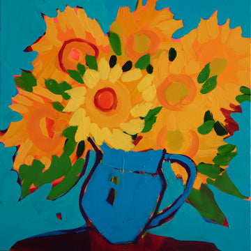 Alexandrya Eaton artwork 'Blue Sky Sunflowers' at Gallery78 Fredericton, New Brunswick