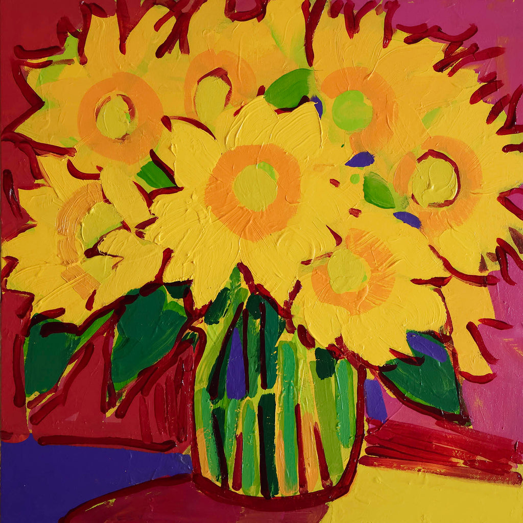 Alexandrya Eaton artwork 'Juicy Sunflowers' at Gallery78 Fredericton, New Brunswick