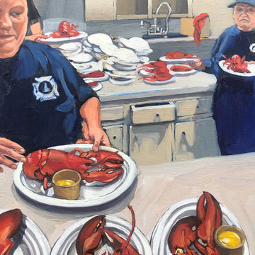 Diane Hiscox artwork 'Brier Island Lobster Supper' at Gallery78 Fredericton, New Brunswick