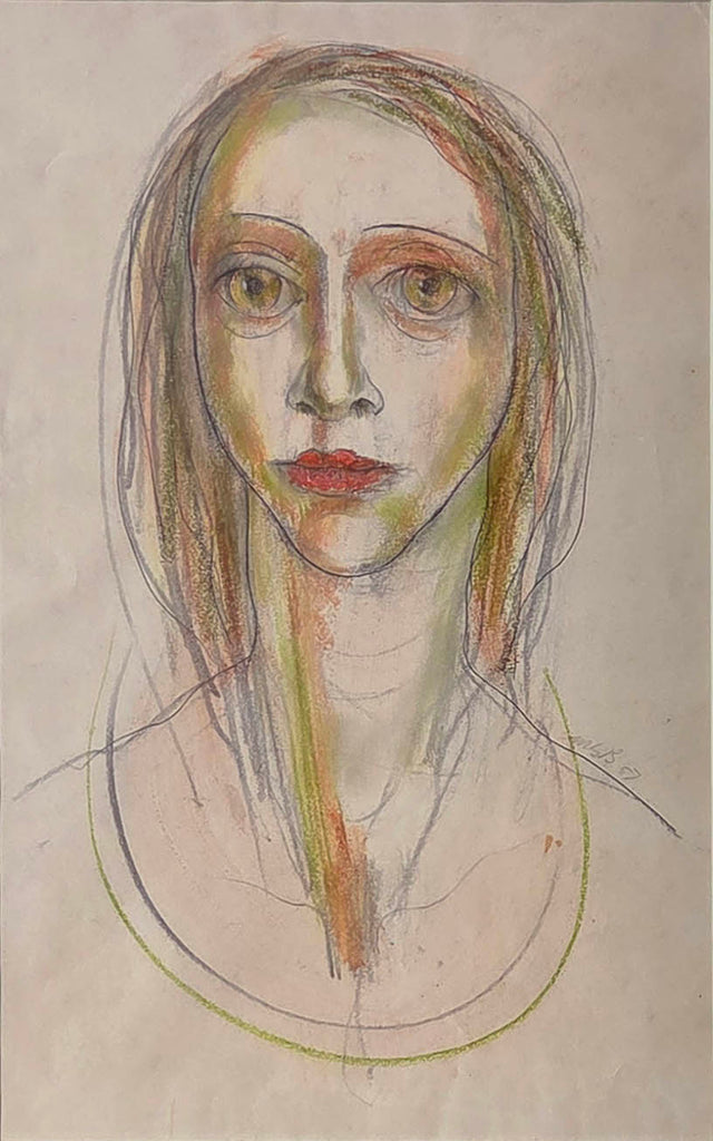 Miller Brittain artwork 'Female Head' at Gallery78 Fredericton, New Brunswick
