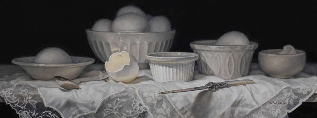 Susan Paterson artwork 'Arrangement in White' at Gallery78 Fredericton, New Brunswick