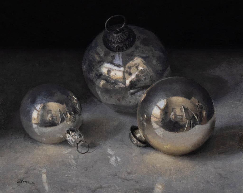 Susan Paterson artwork 'Mercury Glass Ornaments' at Gallery78 Fredericton, New Brunswick