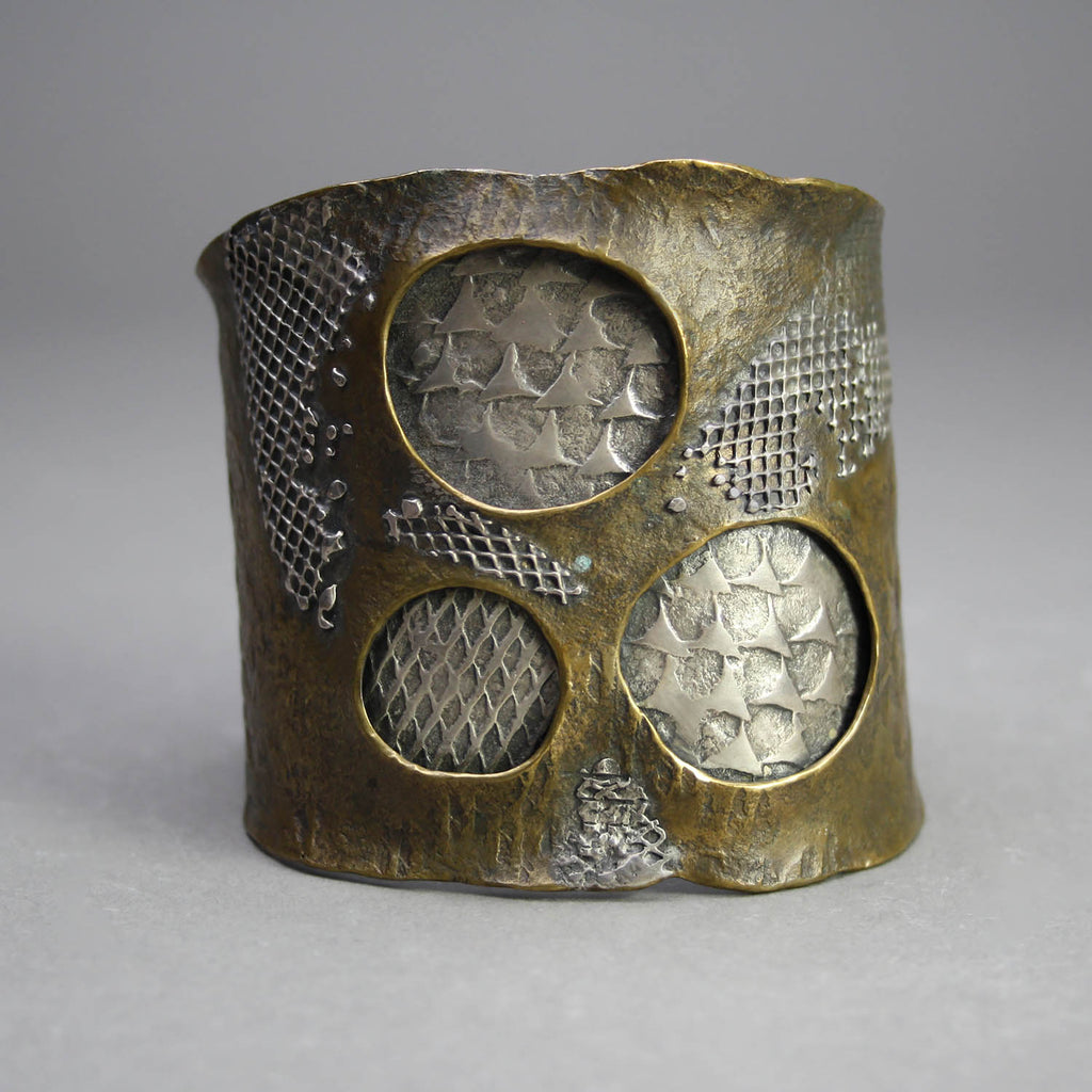 Clare Bridge artwork 'Armour Cuff' at Gallery78 Fredericton, New Brunswick