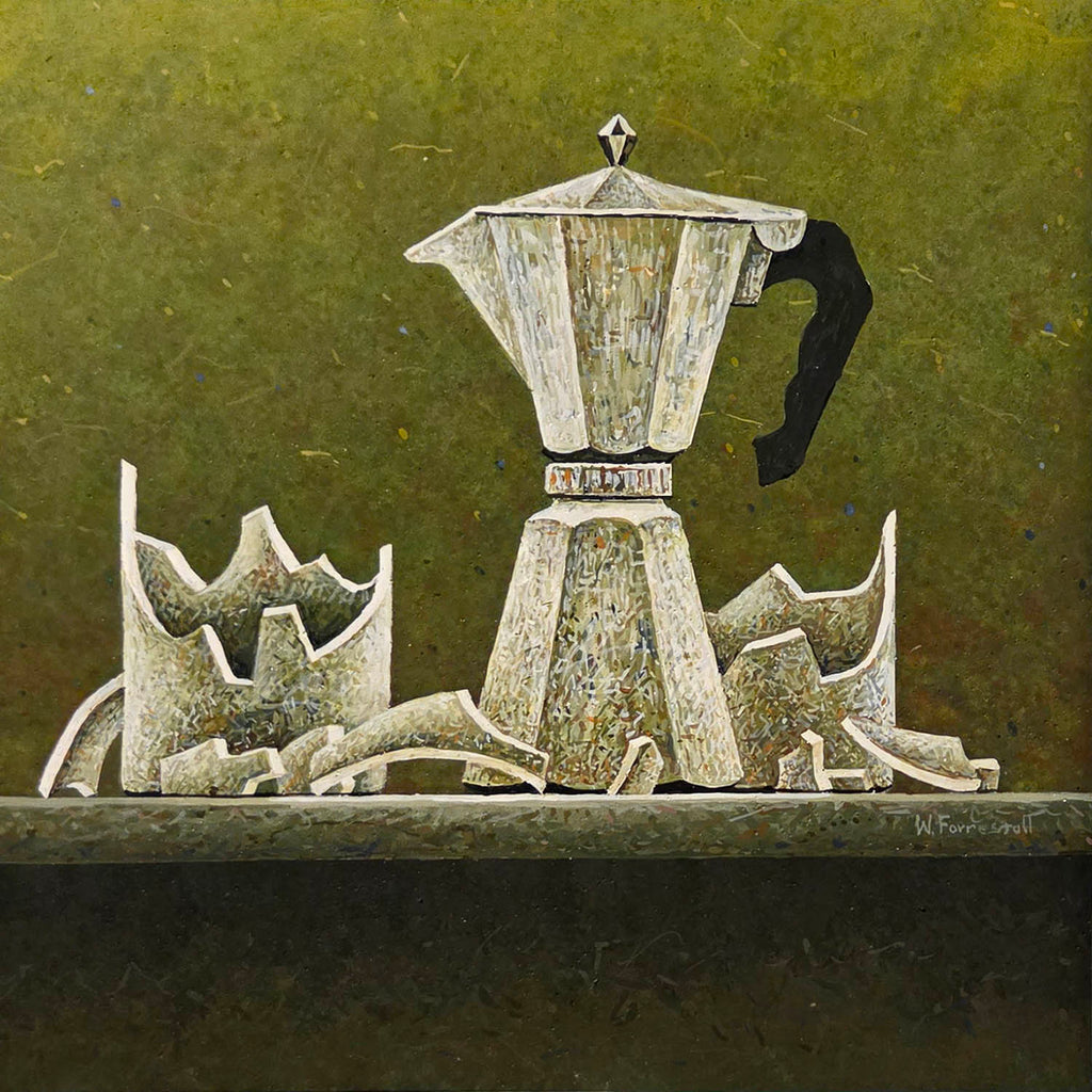 William Forrestall artwork 'Coffee Maker & Shards' at Gallery78 Fredericton, New Brunswick