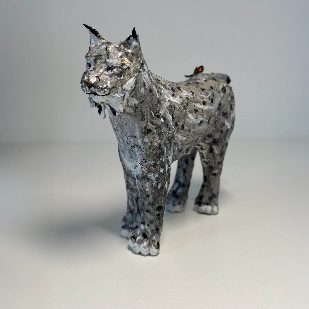 France Pillière artwork 'Animal de compagnie - standing lynx' at Gallery78 Fredericton, New Brunswick