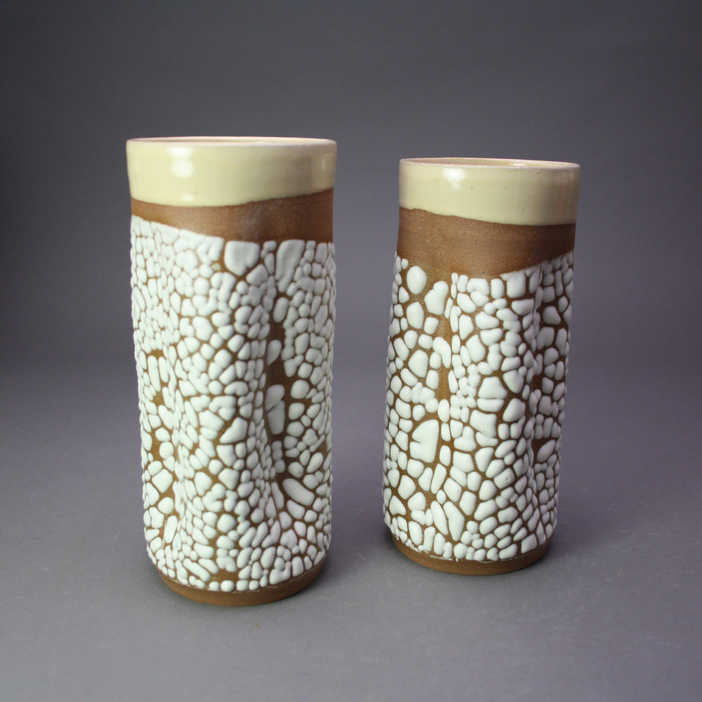 Matthew Cripps artwork 'Vase: White Crawl, Red Clay' at Gallery78 Fredericton, New Brunswick