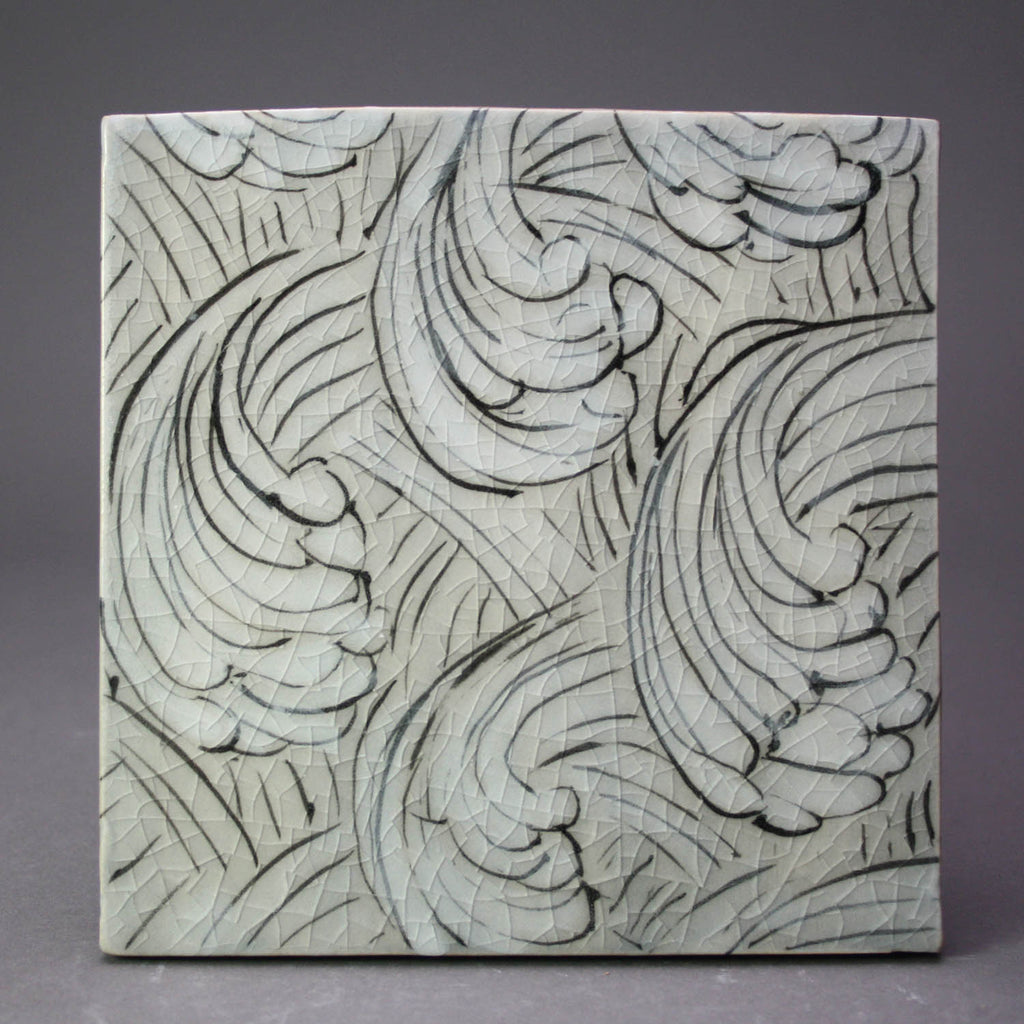 Karen Burk artwork 'Tile / Trivet - Grey Swirls' at Gallery78 Fredericton, New Brunswick
