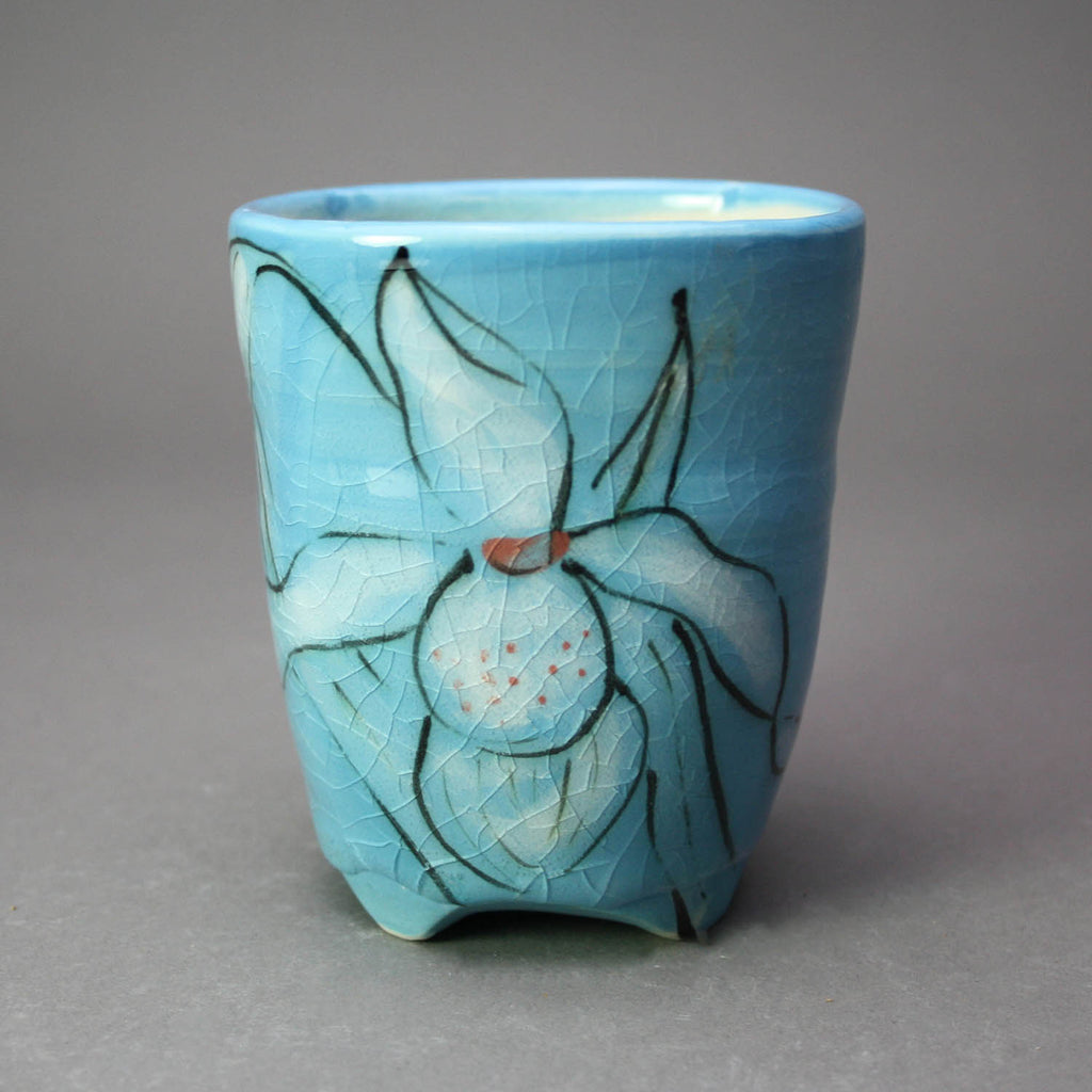 Karen Burk artwork 'Wine Cup - Blue with Orchid' at Gallery78 Fredericton, New Brunswick