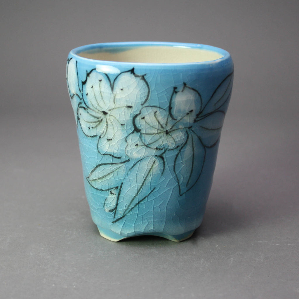 Karen Burk artwork 'Wine Cup - Blue with Cherry 2' at Gallery78 Fredericton, New Brunswick