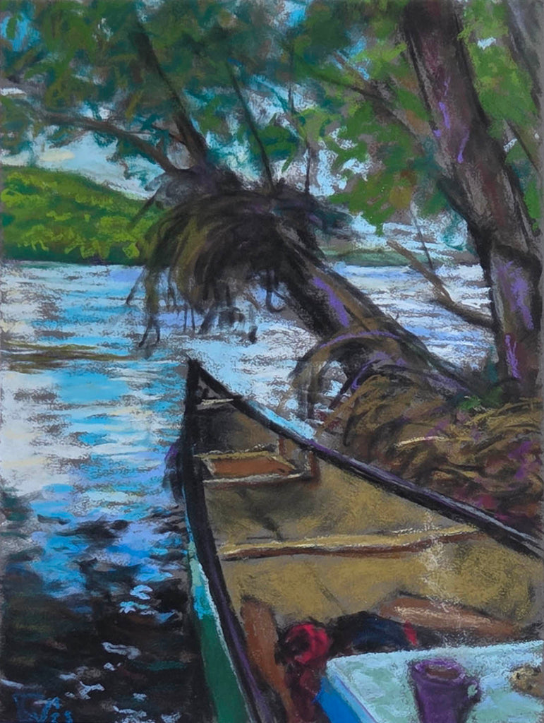 Guy Vézina artwork 'Tea and Cookies on the River' at Gallery78 Fredericton, New Brunswick