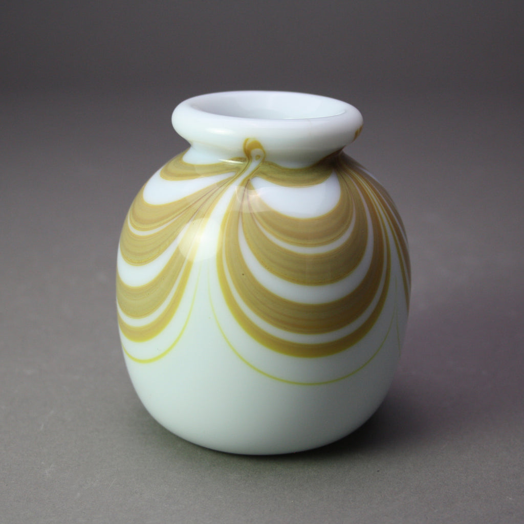 Martin Demaine artwork 'Milk Glass Vase With Brown Swirls' at Gallery78 Fredericton, New Brunswick