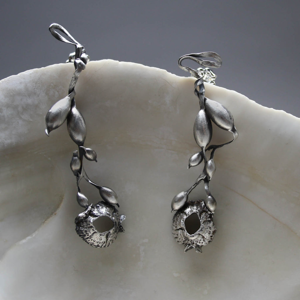 Clare Bridge artwork 'Seaweed and Barnacle Earrings' at Gallery78 Fredericton, New Brunswick