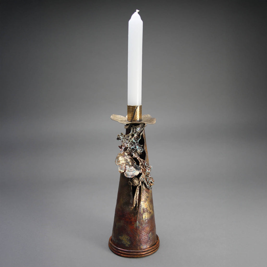 Clare Bridge artwork 'Lichen Candleholder' at Gallery78 Fredericton, New Brunswick