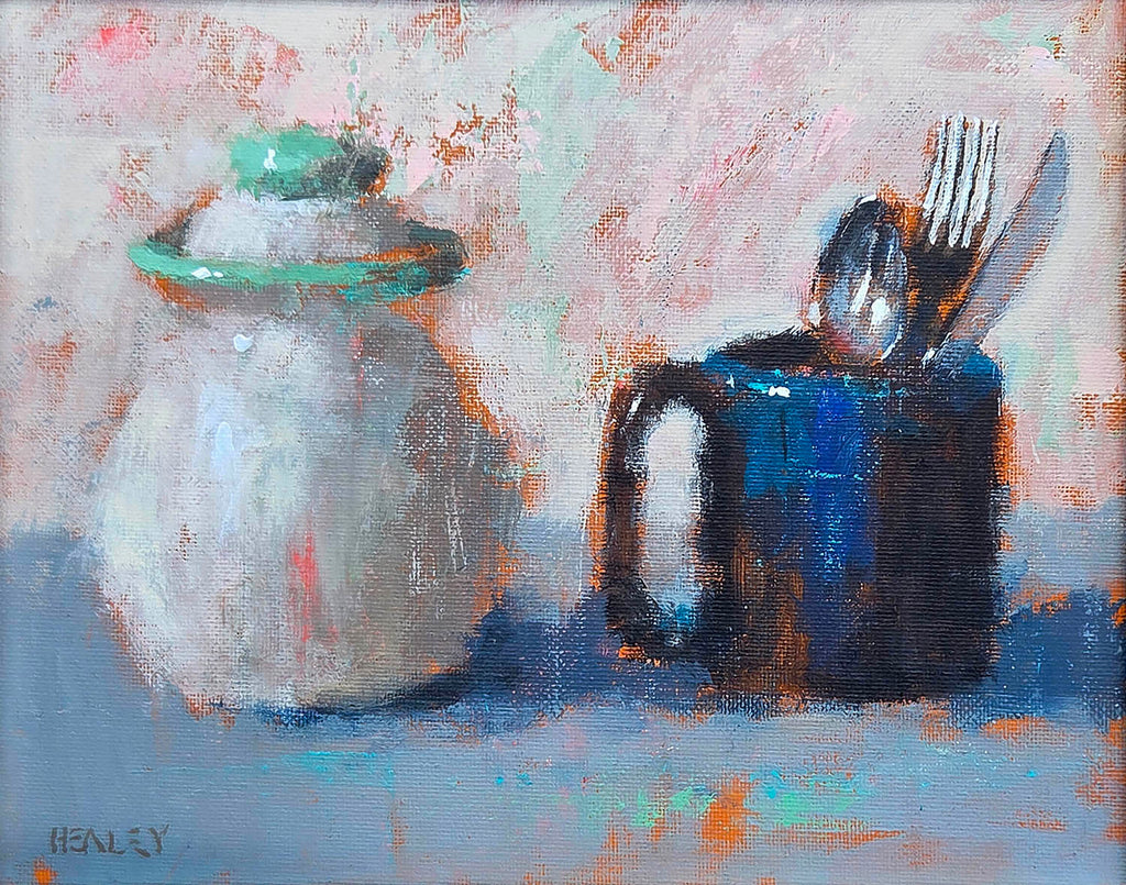 Paul Healey artwork 'The Blue Cup' at Gallery78 Fredericton, New Brunswick