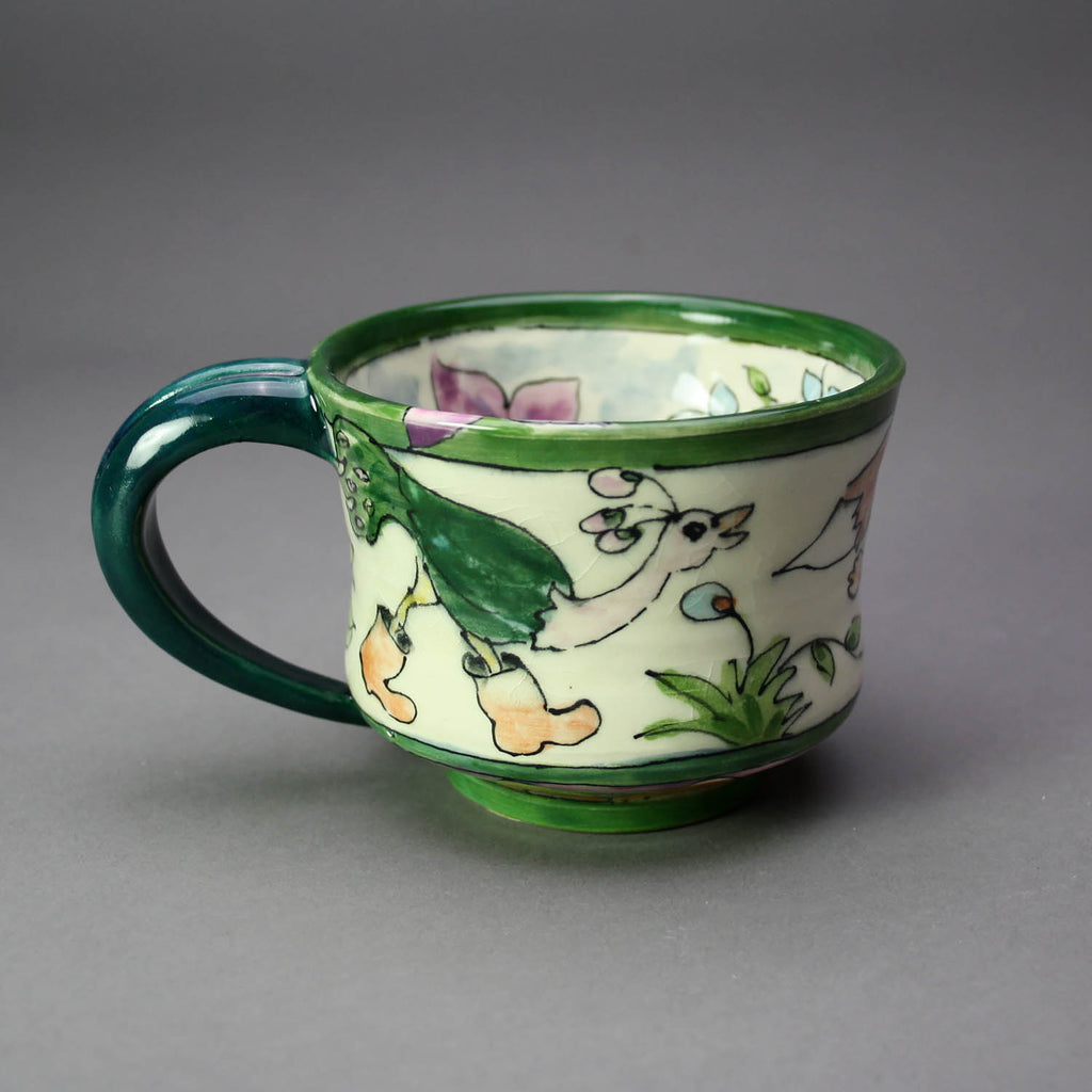 Teresa Bergen artwork 'Fox and Peacock Mug' at Gallery78 Fredericton, New Brunswick