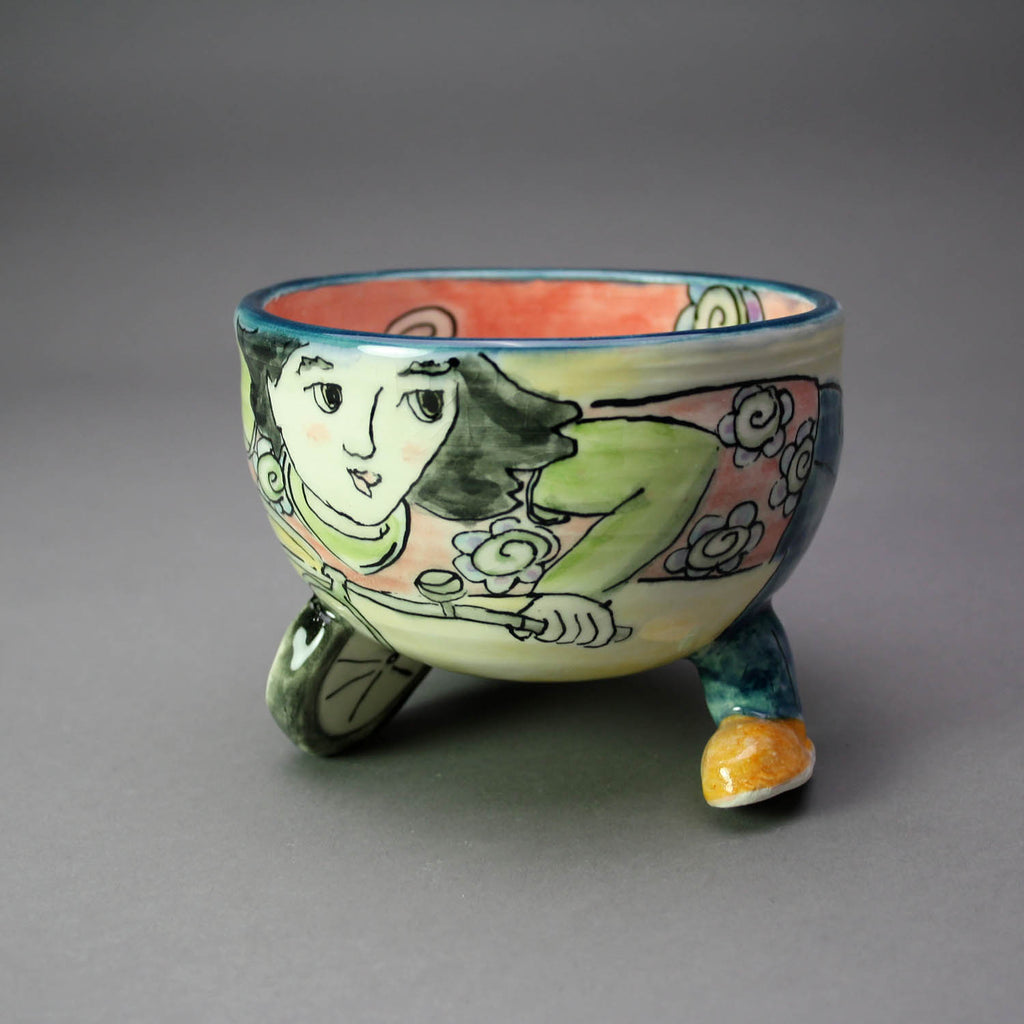 Teresa Bergen artwork 'Bicycle Bowl with Flowers' at Gallery78 Fredericton, New Brunswick