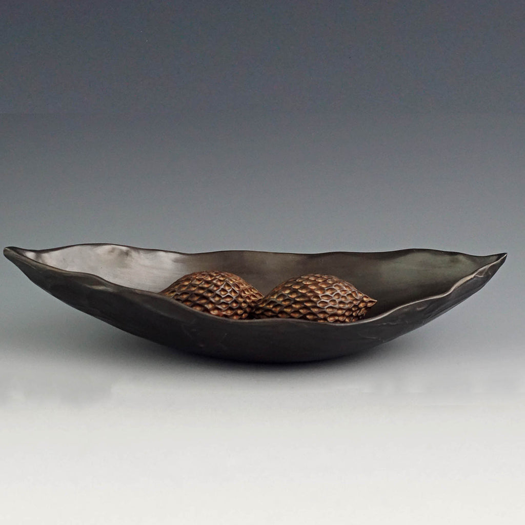 Judy Blake artwork 'Smoke-Fired Seed Vessel 2' at Gallery78 Fredericton, New Brunswick