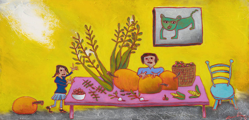 Raymond Martin artwork 'Cochon vert' at Gallery78 Fredericton, New Brunswick