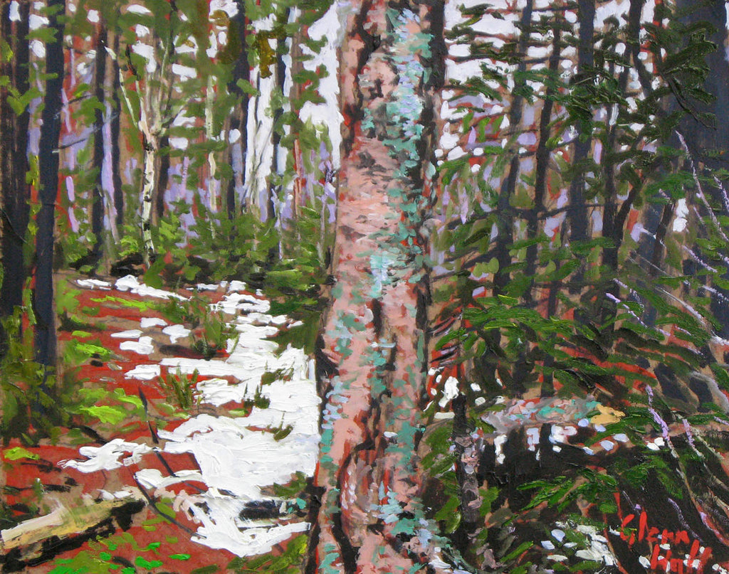 Glenn Hall artwork 'Birch and Trail' at Gallery78 Fredericton, New Brunswick