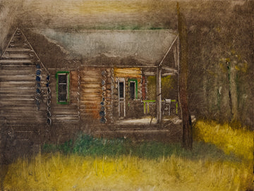 Francis Wishart artwork 'Log Cabin' at Gallery78 Fredericton, New Brunswick
