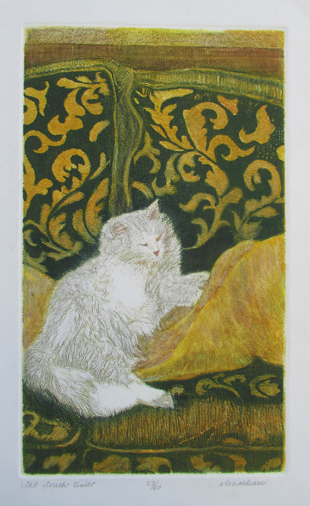 Vicki  MacLean artwork 'Cat Couch Quilt' at Gallery78 Fredericton, New Brunswick